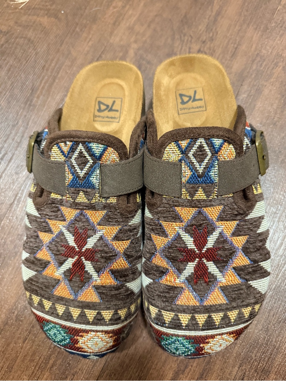 Dirty Laundry Clogs with Multicolor Aztec Pattern